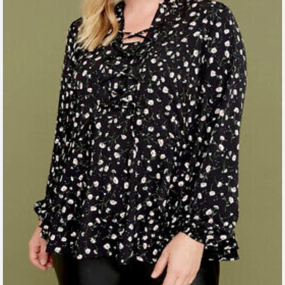 Lane Bryant Floral Print Top 14 - Picture 2 of 7